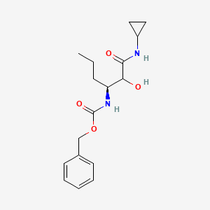 molecular formula C17H24N2O4 B590444 benzyl N-[(3S)-1-(cyclopropylamino)-2-hydroxy-1-oxohexan-3-yl]carbamate CAS No. 402959-34-6