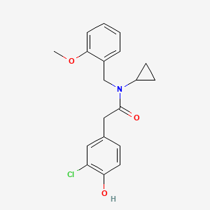 molecular formula C19H20ClNO3 B5904441 2-(3-chloro-4-hydroxyphenyl)-N-cyclopropyl-N-(2-methoxybenzyl)acetamide 