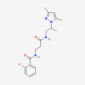 N-(3-{[2-(3,5-dimethyl-1H-pyrazol-1-yl)propyl]amino}-3-oxopropyl)-2-fluorobenzamide