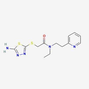 molecular formula C13H17N5OS2 B5904455 2-[(5-amino-1,3,4-thiadiazol-2-yl)thio]-N-ethyl-N-(2-pyridin-2-ylethyl)acetamide 