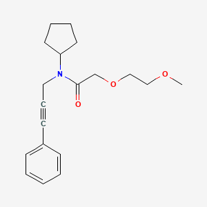 molecular formula C19H25NO3 B5904456 N-cyclopentyl-2-(2-methoxyethoxy)-N-(3-phenylprop-2-yn-1-yl)acetamide 