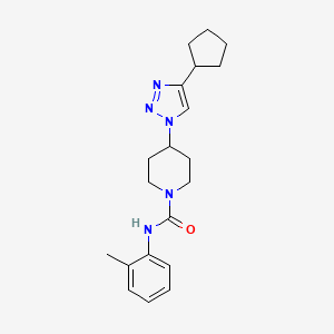 molecular formula C20H27N5O B5904490 4-(4-cyclopentyl-1H-1,2,3-triazol-1-yl)-N-(2-methylphenyl)piperidine-1-carboxamide 
