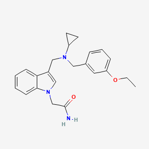 molecular formula C23H27N3O2 B5904506 2-(3-{[cyclopropyl(3-ethoxybenzyl)amino]methyl}-1H-indol-1-yl)acetamide 