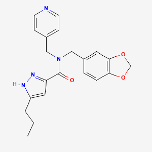 molecular formula C21H22N4O3 B5904507 N-(1,3-benzodioxol-5-ylmethyl)-3-propyl-N-(pyridin-4-ylmethyl)-1H-pyrazole-5-carboxamide 