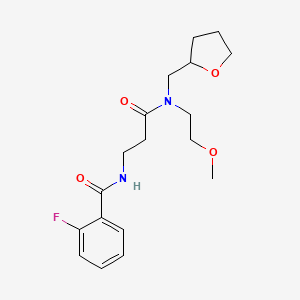 2-fluoro-N-{3-[(2-methoxyethyl)(tetrahydrofuran-2-ylmethyl)amino]-3-oxopropyl}benzamide