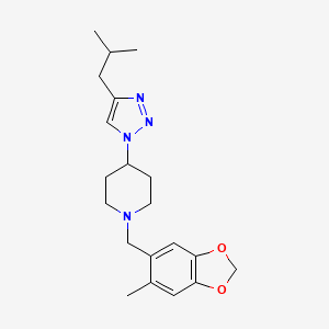 molecular formula C20H28N4O2 B5904536 4-(4-isobutyl-1H-1,2,3-triazol-1-yl)-1-[(6-methyl-1,3-benzodioxol-5-yl)methyl]piperidine 