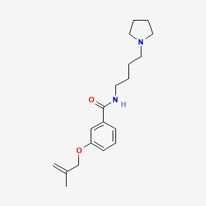 molecular formula C19H28N2O2 B5904559 3-[(2-methylprop-2-en-1-yl)oxy]-N-(4-pyrrolidin-1-ylbutyl)benzamide 