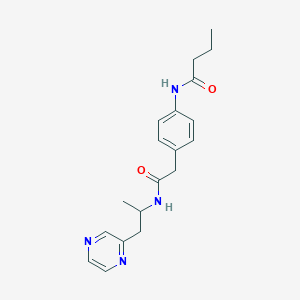 molecular formula C19H24N4O2 B5904586 N-(4-{2-[(1-methyl-2-pyrazin-2-ylethyl)amino]-2-oxoethyl}phenyl)butanamide 