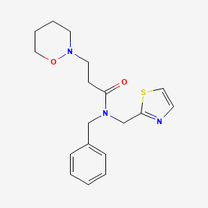 N-benzyl-3-(1,2-oxazinan-2-yl)-N-(1,3-thiazol-2-ylmethyl)propanamide