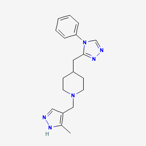 1-[(3-methyl-1H-pyrazol-4-yl)methyl]-4-[(4-phenyl-4H-1,2,4-triazol-3-yl)methyl]piperidine