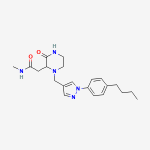 2-(1-{[1-(4-butylphenyl)-1H-pyrazol-4-yl]methyl}-3-oxopiperazin-2-yl)-N-methylacetamide