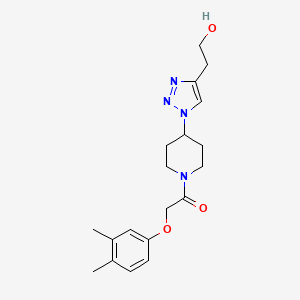molecular formula C19H26N4O3 B5904633 2-(1-{1-[(3,4-dimethylphenoxy)acetyl]piperidin-4-yl}-1H-1,2,3-triazol-4-yl)ethanol 