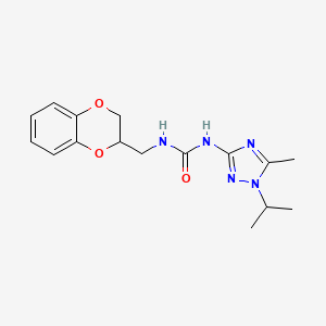 molecular formula C16H21N5O3 B5904681 N-(2,3-dihydro-1,4-benzodioxin-2-ylmethyl)-N'-(1-isopropyl-5-methyl-1H-1,2,4-triazol-3-yl)urea 