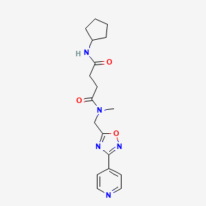 molecular formula C18H23N5O3 B5904688 N'-cyclopentyl-N-methyl-N-[(3-pyridin-4-yl-1,2,4-oxadiazol-5-yl)methyl]succinamide 