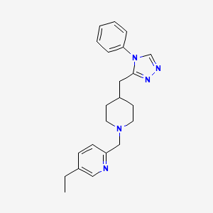 molecular formula C22H27N5 B5904695 5-ethyl-2-({4-[(4-phenyl-4H-1,2,4-triazol-3-yl)methyl]piperidin-1-yl}methyl)pyridine 