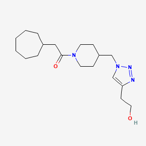 2-(1-{[1-(cycloheptylacetyl)piperidin-4-yl]methyl}-1H-1,2,3-triazol-4-yl)ethanol