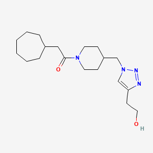 molecular formula C19H32N4O2 B5904696 2-(1-{[1-(cycloheptylacetyl)piperidin-4-yl]methyl}-1H-1,2,3-triazol-4-yl)ethanol 