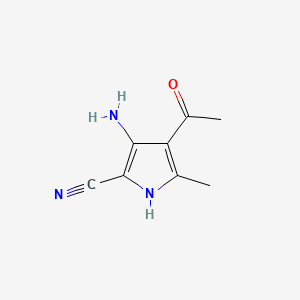 molecular formula C8H9N3O B590470 4-acetyl-3-amino-5-methyl-1H-pyrrole-2-carbonitrile CAS No. 129305-87-9