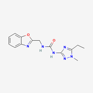 molecular formula C14H16N6O2 B5904705 N-(1,3-benzoxazol-2-ylmethyl)-N'-(5-ethyl-1-methyl-1H-1,2,4-triazol-3-yl)urea trifluoroacetate 