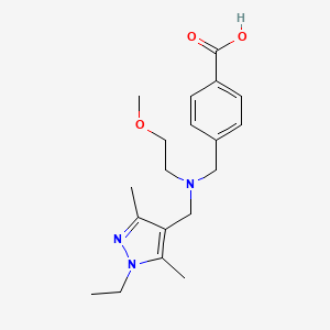 molecular formula C19H27N3O3 B5904728 4-{[[(1-ethyl-3,5-dimethyl-1H-pyrazol-4-yl)methyl](2-methoxyethyl)amino]methyl}benzoic acid 