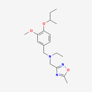 molecular formula C18H27N3O3 B5904745 (4-sec-butoxy-3-methoxybenzyl)ethyl[(5-methyl-1,2,4-oxadiazol-3-yl)methyl]amine 