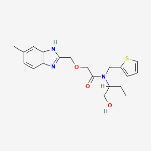 N-[1-(hydroxymethyl)propyl]-2-[(6-methyl-1H-benzimidazol-2-yl)methoxy]-N-(2-thienylmethyl)acetamide