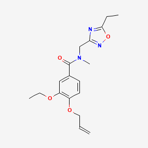 molecular formula C18H23N3O4 B5904760 4-(allyloxy)-3-ethoxy-N-[(5-ethyl-1,2,4-oxadiazol-3-yl)methyl]-N-methylbenzamide 