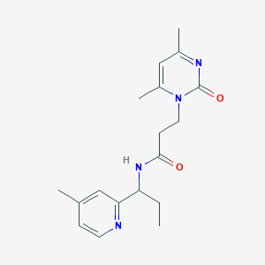 molecular formula C18H24N4O2 B5904770 3-(4,6-dimethyl-2-oxopyrimidin-1(2H)-yl)-N-[1-(4-methylpyridin-2-yl)propyl]propanamide 