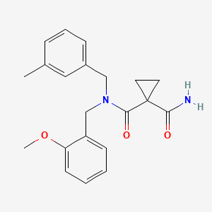 molecular formula C21H24N2O3 B5904777 N~1~-(2-methoxybenzyl)-N~1~-(3-methylbenzyl)cyclopropane-1,1-dicarboxamide 