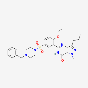 molecular formula C28H34N6O4S B590478 N-Desmethyl-N-benzyl sildenafil CAS No. 1446089-82-2