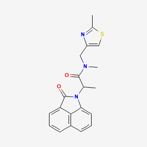 molecular formula C20H19N3O2S B5904792 N-methyl-N-[(2-methyl-1,3-thiazol-4-yl)methyl]-2-(2-oxobenzo[cd]indol-1(2H)-yl)propanamide 