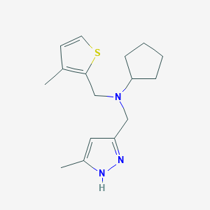 molecular formula C16H23N3S B5904794 N-[(3-methyl-1H-pyrazol-5-yl)methyl]-N-[(3-methyl-2-thienyl)methyl]cyclopentanamine 