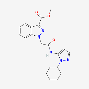 molecular formula C20H23N5O3 B5904800 methyl 1-{2-[(1-cyclohexyl-1H-pyrazol-5-yl)amino]-2-oxoethyl}-1H-indazole-3-carboxylate 