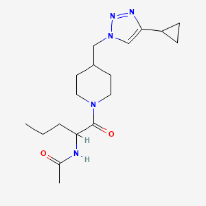 molecular formula C18H29N5O2 B5904816 N-[1-({4-[(4-cyclopropyl-1H-1,2,3-triazol-1-yl)methyl]piperidin-1-yl}carbonyl)butyl]acetamide 