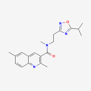 molecular formula C20H24N4O2 B5904827 N-[2-(5-isopropyl-1,2,4-oxadiazol-3-yl)ethyl]-N,2,6-trimethylquinoline-3-carboxamide 