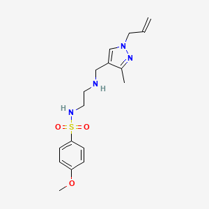 molecular formula C17H24N4O3S B5904836 N-(2-{[(1-allyl-3-methyl-1H-pyrazol-4-yl)methyl]amino}ethyl)-4-methoxybenzenesulfonamide 
