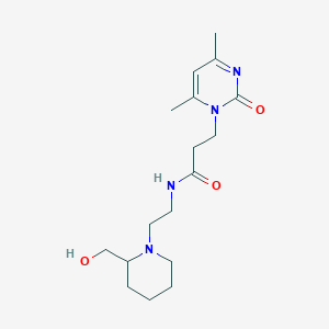 molecular formula C17H28N4O3 B5904858 3-(4,6-dimethyl-2-oxopyrimidin-1(2H)-yl)-N-{2-[2-(hydroxymethyl)piperidin-1-yl]ethyl}propanamide 