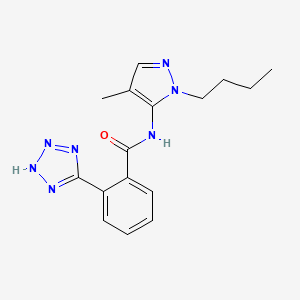 molecular formula C16H19N7O B5904866 N-(1-butyl-4-methyl-1H-pyrazol-5-yl)-2-(1H-tetrazol-5-yl)benzamide 