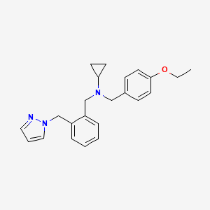 molecular formula C23H27N3O B5904878 N-(4-ethoxybenzyl)-N-[2-(1H-pyrazol-1-ylmethyl)benzyl]cyclopropanamine 