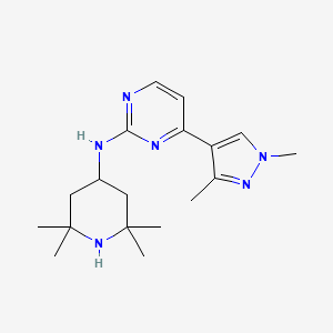 molecular formula C18H28N6 B5904891 4-(1,3-dimethyl-1H-pyrazol-4-yl)-N-(2,2,6,6-tetramethyl-4-piperidinyl)-2-pyrimidinamine trifluoroacetate 