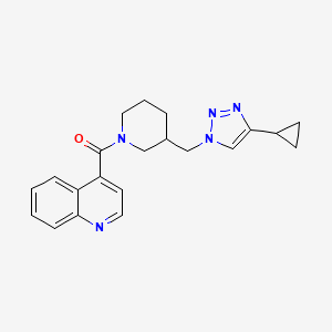 molecular formula C21H23N5O B5904898 4-({3-[(4-cyclopropyl-1H-1,2,3-triazol-1-yl)methyl]piperidin-1-yl}carbonyl)quinoline 