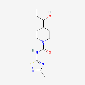 molecular formula C12H20N4O2S B5904912 4-(1-hydroxypropyl)-N-(3-methyl-1,2,4-thiadiazol-5-yl)piperidine-1-carboxamide 