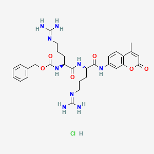 molecular formula C30H40ClN9O6 B590493 Z-Arg-Arg-7-amido-4-methylcoumarin hydrochloride CAS No. 136132-67-7