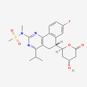 molecular formula C22H26FN3O5S B590494 N-[(6R)-8-Fluoro-6-[(2S,4R)-4-hydroxy-6-oxooxan-2-yl]-4-propan-2-yl-5,6-dihydrobenzo[h]quinazolin-2-yl]-N-methylmethanesulfonamide CAS No. 854898-46-7