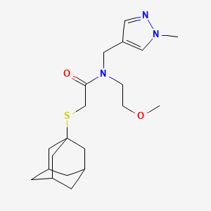 molecular formula C20H31N3O2S B5904944 2-(1-adamantylthio)-N-(2-methoxyethyl)-N-[(1-methyl-1H-pyrazol-4-yl)methyl]acetamide 