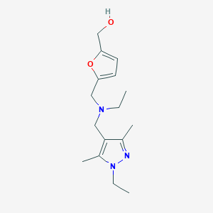molecular formula C16H25N3O2 B5904950 [5-({ethyl[(1-ethyl-3,5-dimethyl-1H-pyrazol-4-yl)methyl]amino}methyl)-2-furyl]methanol 