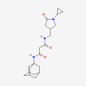 molecular formula C21H31N3O3 B5904951 N-1-adamantyl-N'-[(1-cyclopropyl-5-oxopyrrolidin-3-yl)methyl]malonamide 