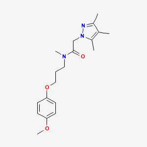 molecular formula C19H27N3O3 B5904957 N-[3-(4-methoxyphenoxy)propyl]-N-methyl-2-(3,4,5-trimethyl-1H-pyrazol-1-yl)acetamide 