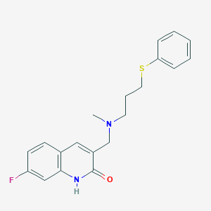 molecular formula C20H21FN2OS B5904972 7-fluoro-3-({methyl[3-(phenylthio)propyl]amino}methyl)quinolin-2(1H)-one 