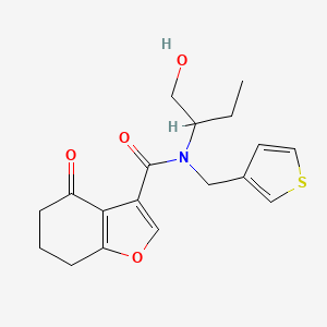 molecular formula C18H21NO4S B5904979 N-[1-(hydroxymethyl)propyl]-4-oxo-N-(3-thienylmethyl)-4,5,6,7-tetrahydro-1-benzofuran-3-carboxamide 